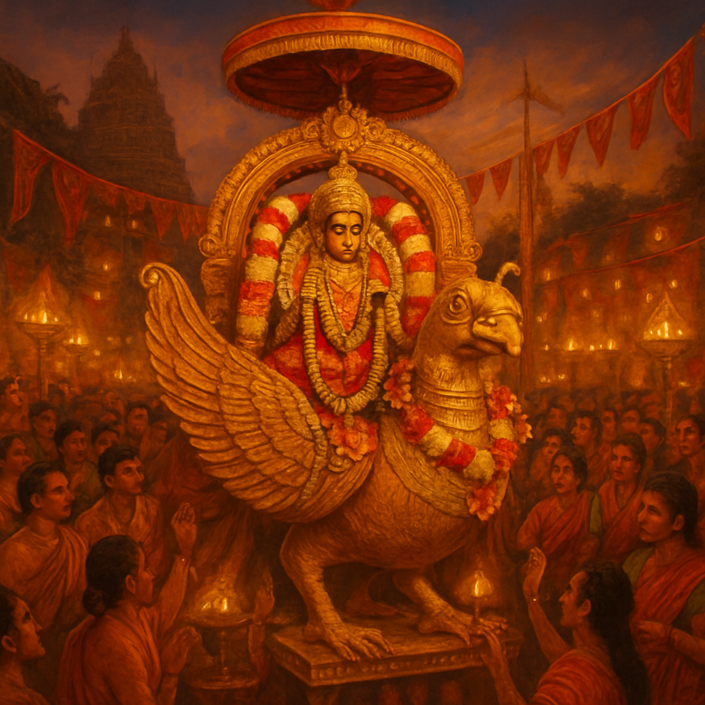 తిరుమల బ్రహ్మోత్సవం సందర్భంగా గరుడ సేవ ఊరేగింపు