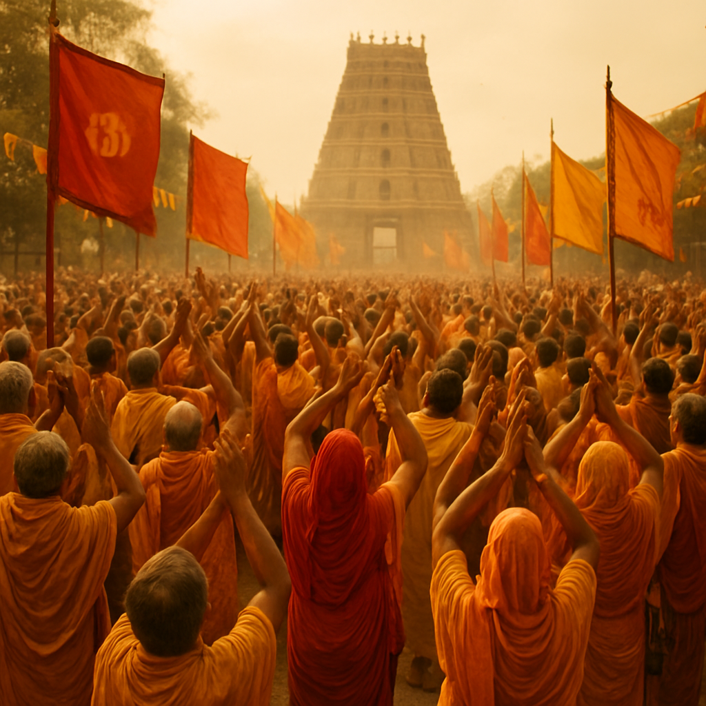 Pilgrims chanting the Govinda Namalu